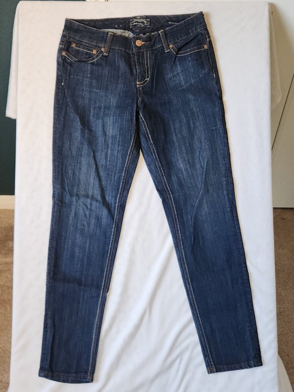 Seven 7 Jeans Skinny Jeans Dark Blue Wash - Low Profile